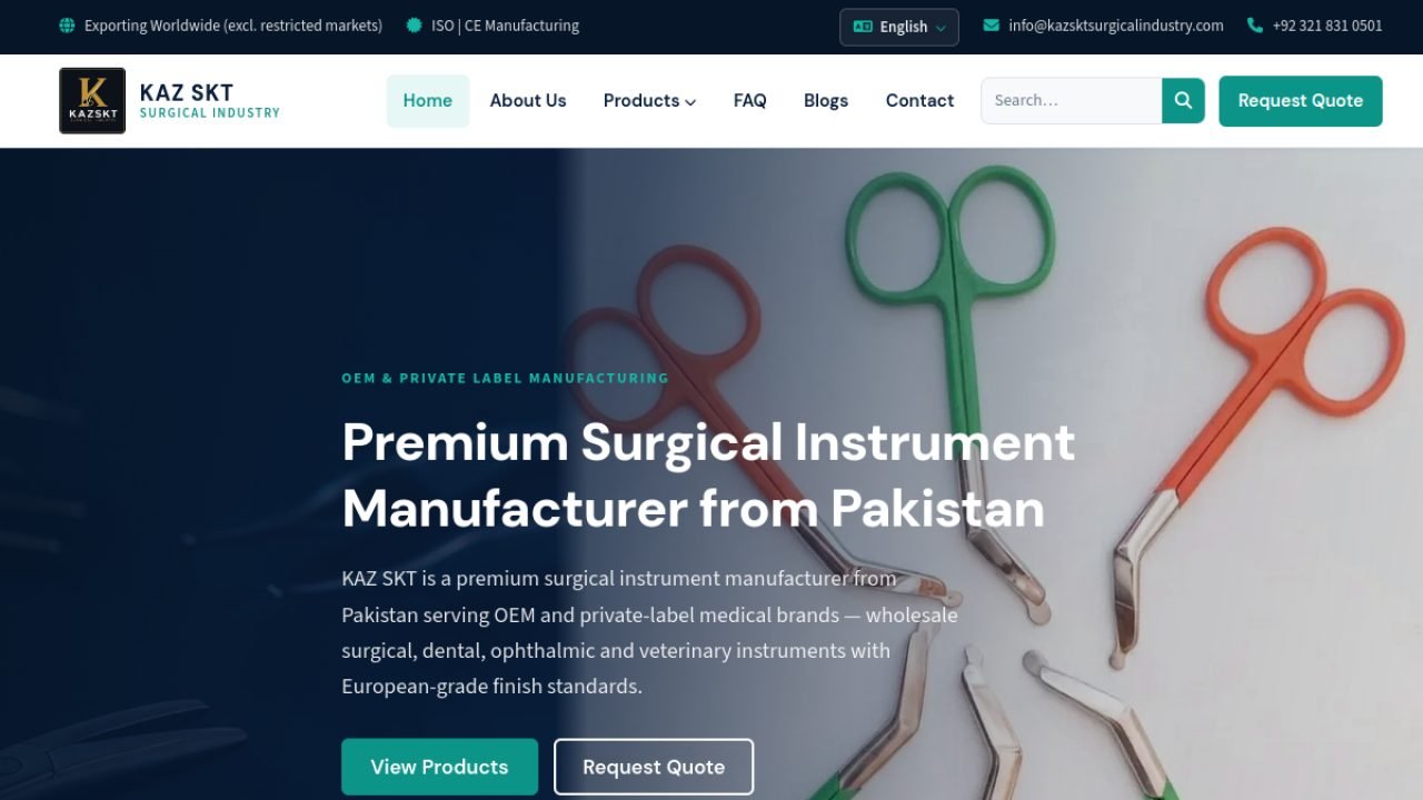 KAZ SKT Surgical Industry website
