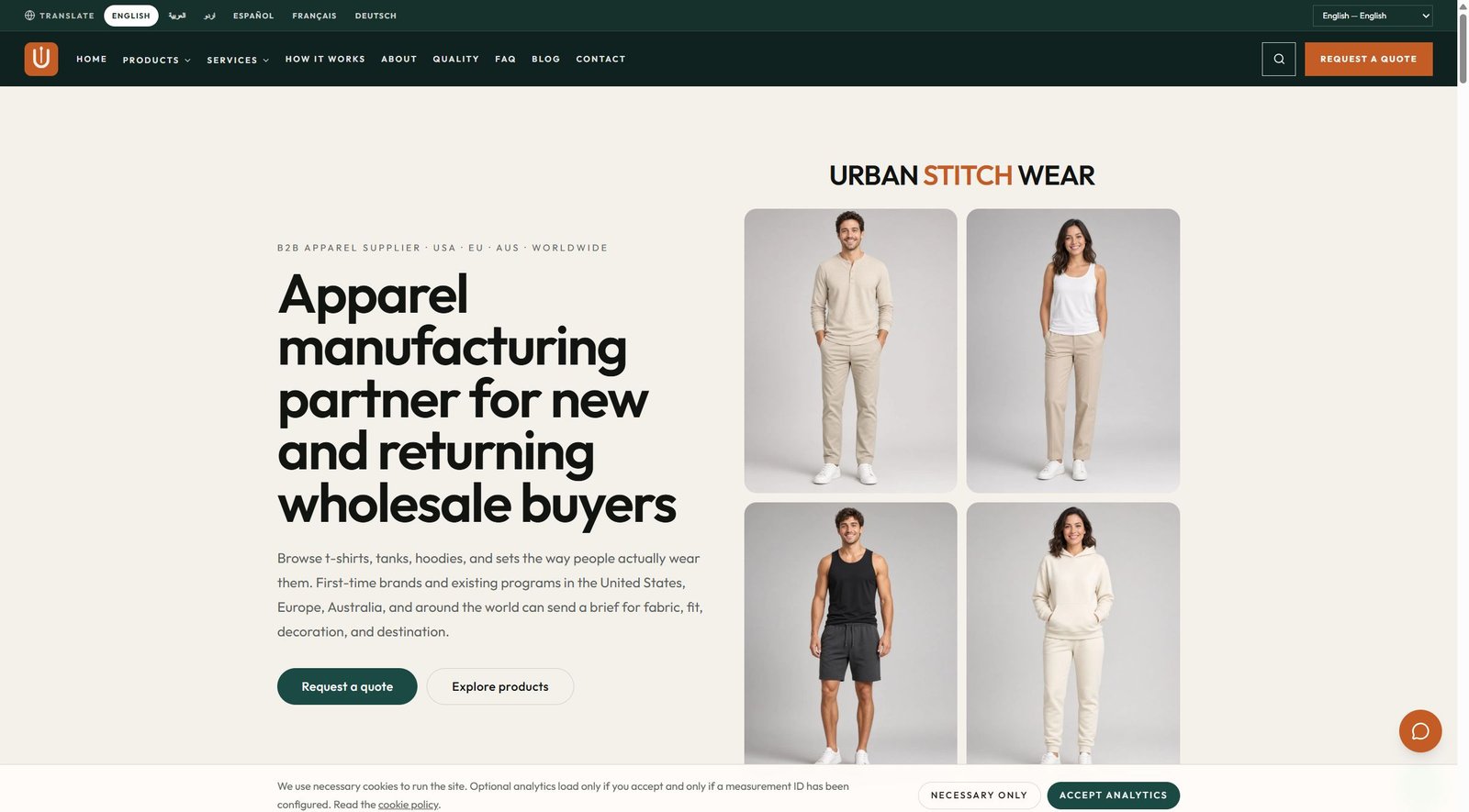 Urban Stitch Wear website